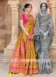 Patola Style Yellow Designer Saree